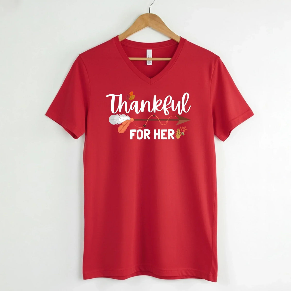 EXPEDITE to Receive in Time - Thankful For Her/Him Valentines Couple V-Neck