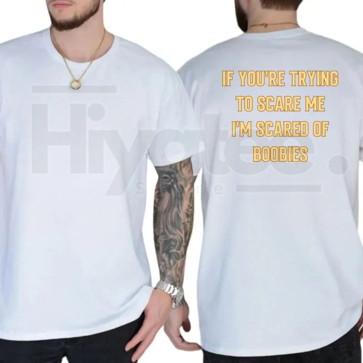 "I'm Scared Of Boobies" Funny T-Shirt – Humorous Adult Graphic Tee for Men