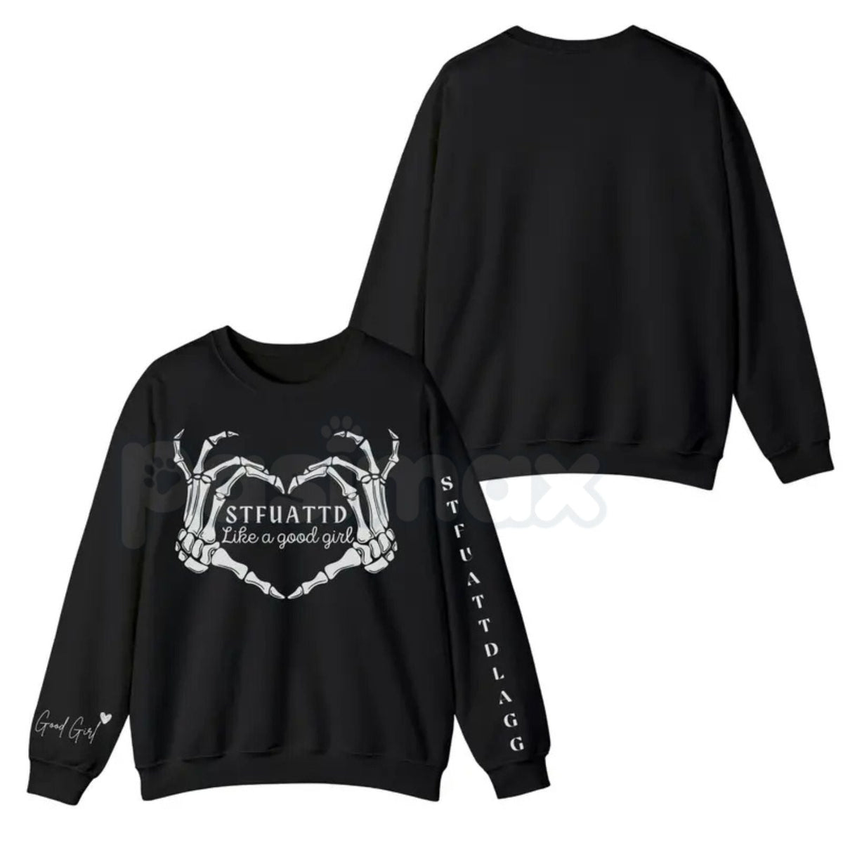STFUATTDLAGG Gothic Sweatshirt | Dark Romance Trope Jumper | Like A Good Girl Bookish Aesthetic Crewneck | Smutty Book Club Apparel