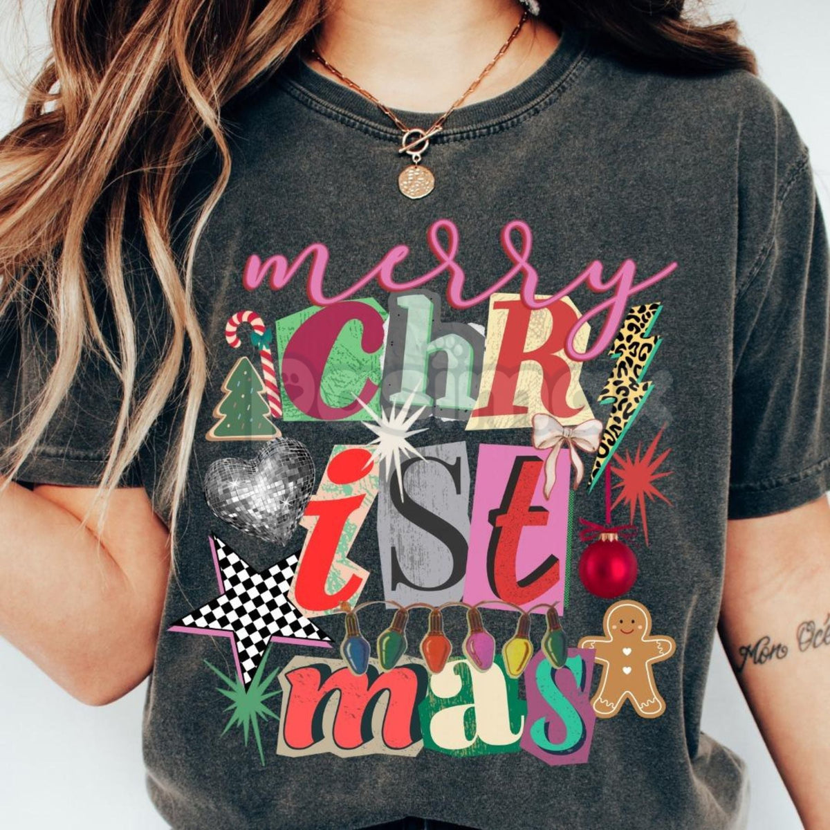 Comfort Colors® Christian Faith Y2K T-Shirt – Retro Positivity Collage, Trendy Coquette Aesthetic, Ransom Letter Typography Tee