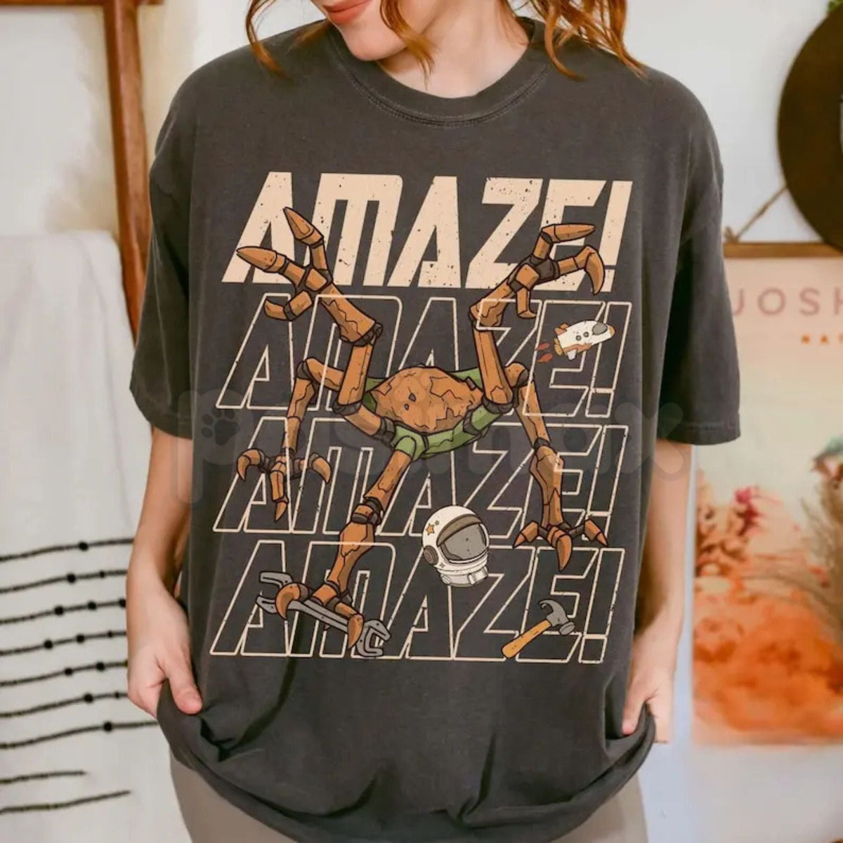 "Rocky Amaze" Project Hail Mary T-Shirt - Inspirational Eridian Engineer Graphic Tee, Premium 100% Cotton Sci-Fi Reader Gift, Amaze Amaze Amaze Bookish Top, Ryland Grace & Rocky Space Shirt, Soft Lived-In Heavyweight Nerd Culture Apparel