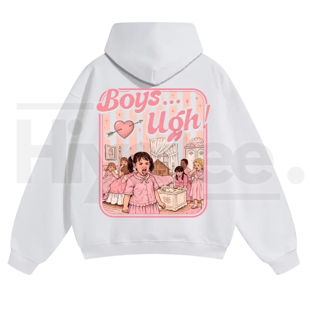 Unisex “Boys...Ugh!” 90s Movie Quote Hoodie – Funny Valentine's Streetwear Pullover, Retro Y2K Aesthetic Graphic Hoodie
