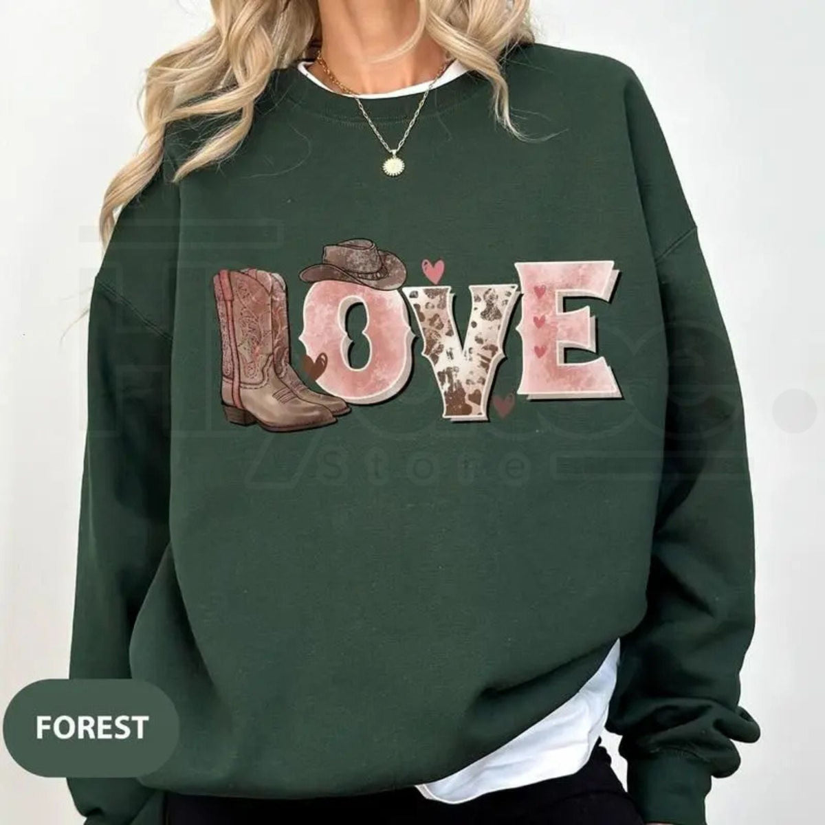 Valentine’s Day Cowboy Sweatshirt: Howdy Love Western Graphic Sweater