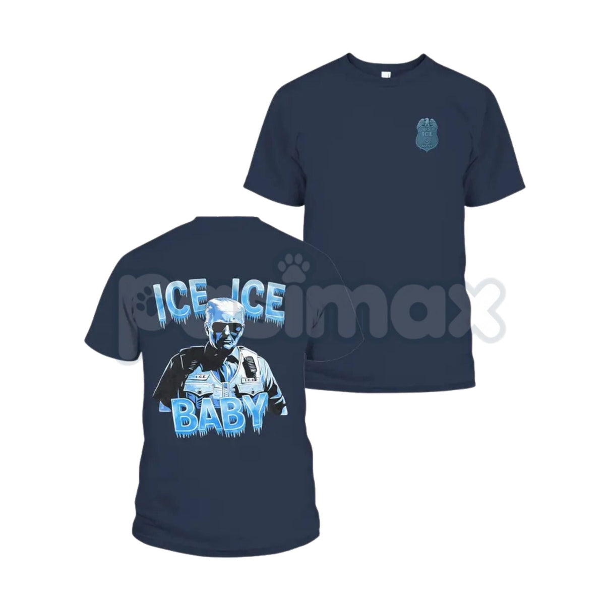 "Ice Ice Baby" Trump Tactical T-Shirt - Enforcement Graphic Tee, Trump 2026 Border Support Shirt, Abolish ICE Counter-Movement Apparel, Heavyweight Political Statement Top