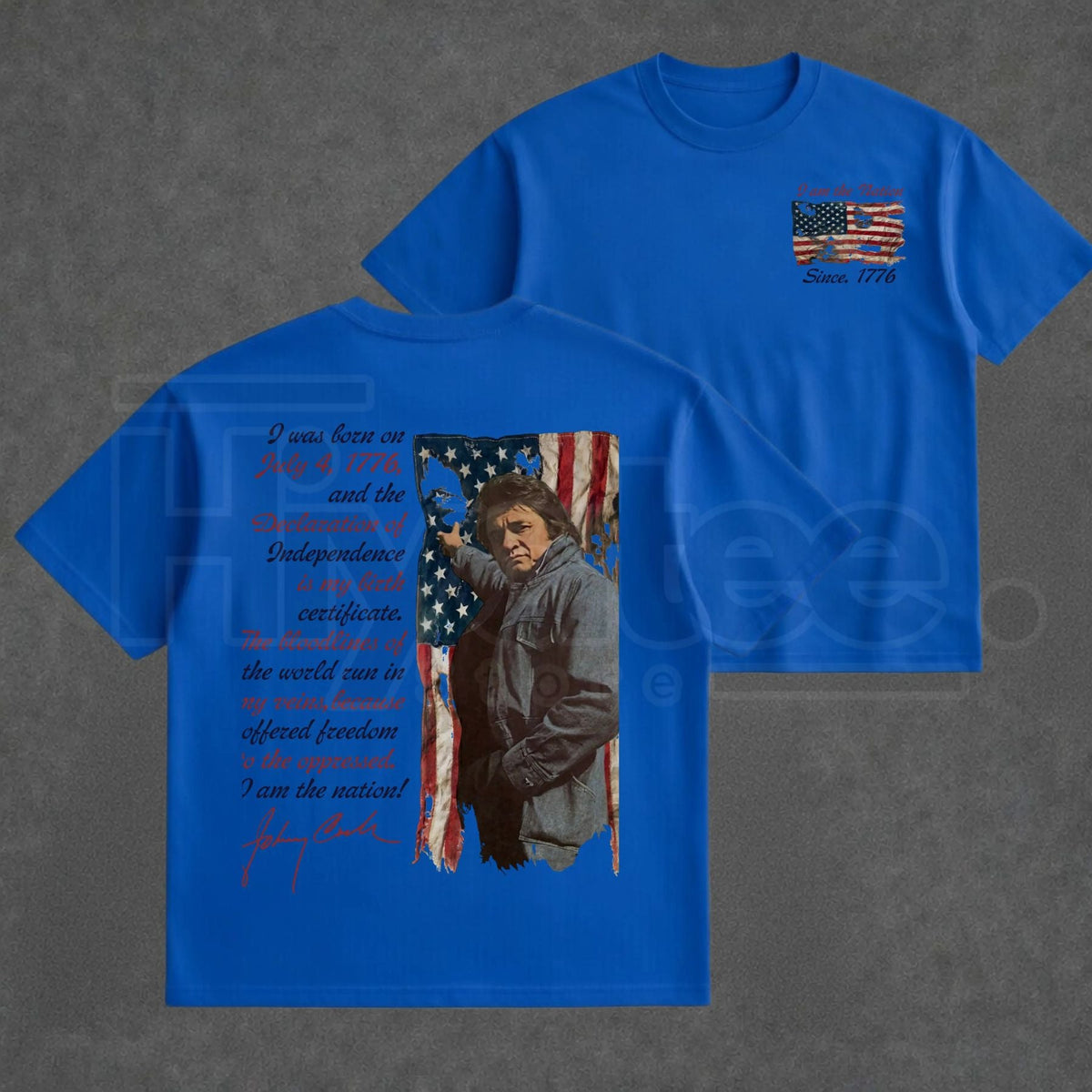 "I Am The Nation" – Vintage Outlaw Music Singer Retro 2-Sided Top