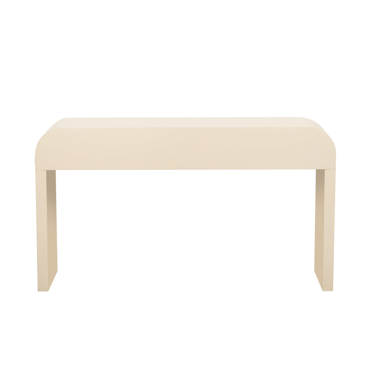 TREXM Modern Console Table with 2 Storage Drawers, Fluted Entryway Table with Rounded Silhouette for Hallway Living Room and Entryway (Apricot Cream)