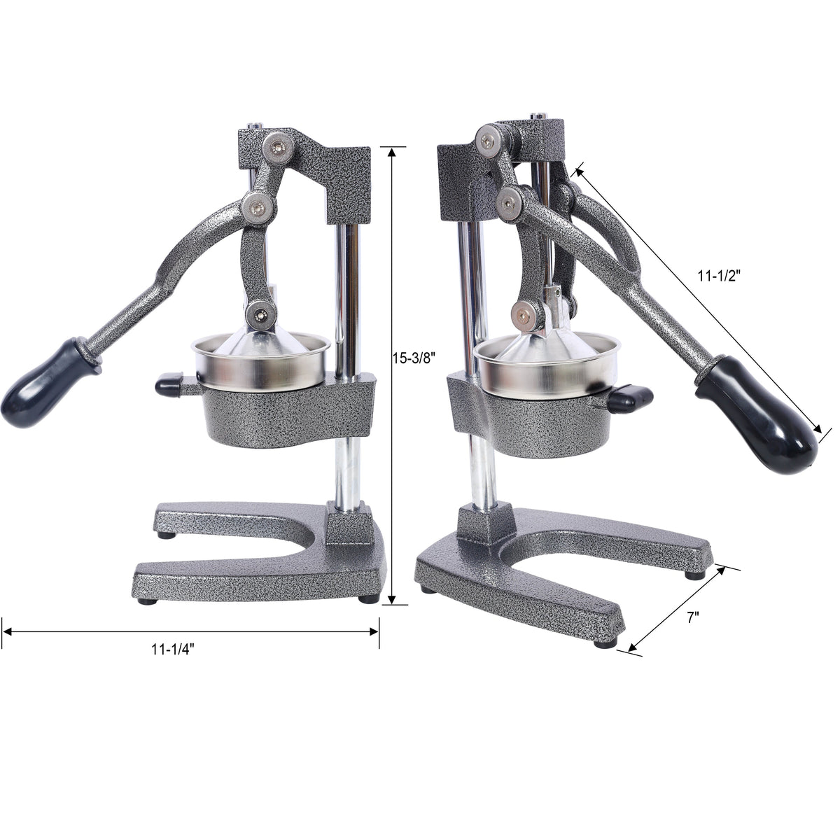 Cast Iron Citrus Juicer , Extra-Large Commercial Grade Manual Hand Press , Heavy Duty Countertop Squeezer for Fresh Orange Juice  ,grey color