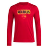 adidas Mens Long Sleeve Pre-Game T-Shirt Team Power Red/New York Red Bulls XX-Large