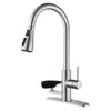 3-in-1 Kitchen Faucet with LED Temperature Display, Press-Type Glass Rinser, Pull-Down Sprayer, 3 Spray Modes, Brushed Nickel Finish, Stainless Steel Construction