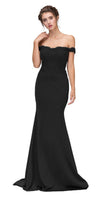 CLEARANCE - Eureka 7100 Lace Appliqued Bodice Long Dress Off-Shoulder (Size 2XL)