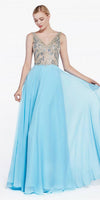 Cinderella Divine 71190 Long Dress Beaded Top Open Back