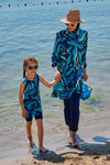 Lycra Navy Kids Swimsuit K2334