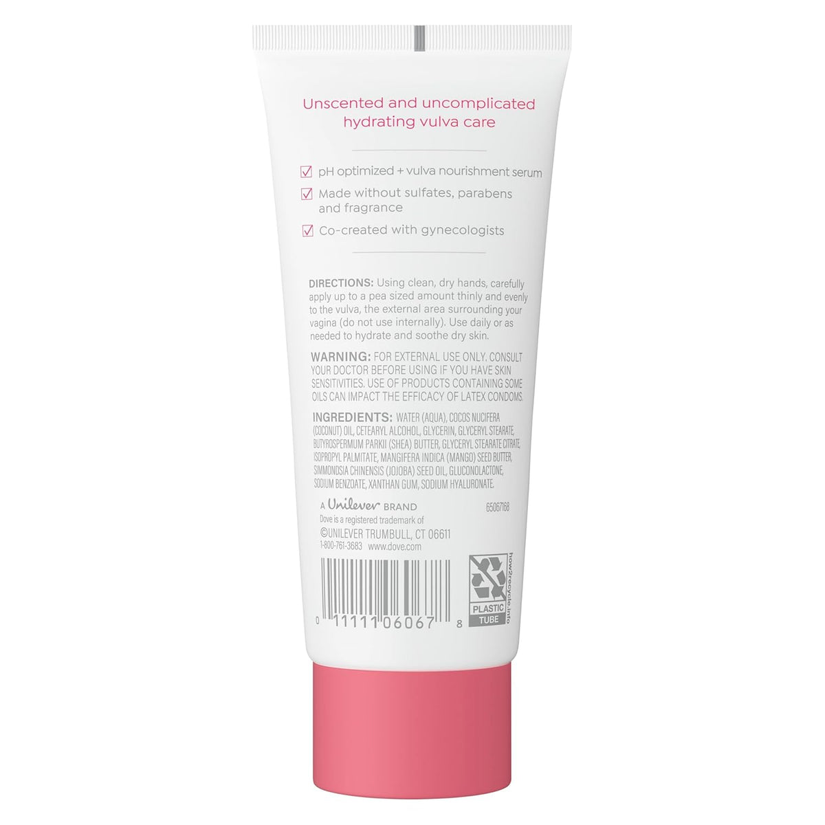 Dove Ultra Gentle Unscented Vulva Balm for Women - Hydrates Dry Intimate Skin-Perfect for Menopause, 3 oz
