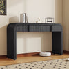 TREXM Modern Console Table with 2 Storage Drawers, Fluted Entryway Table with Rounded Silhouette for Hallway Living Room and Entryway (Black)