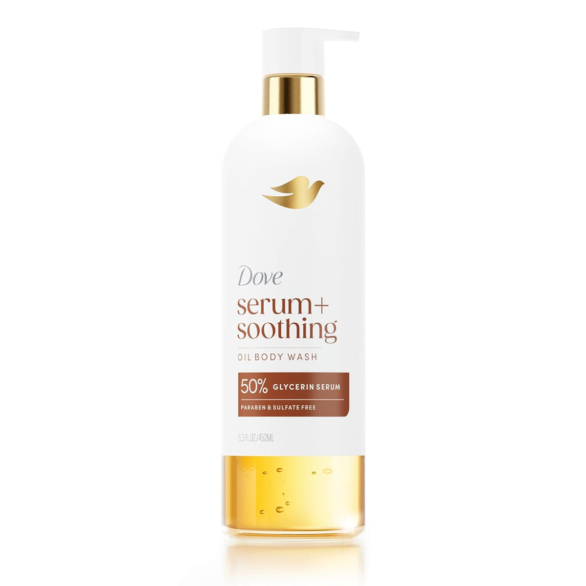 Dove Almond Oil & Sandal Wood Oil Body Wash Serum + Soothing For Women for Hydrated & Repaired Skin 15.3 fl oz
