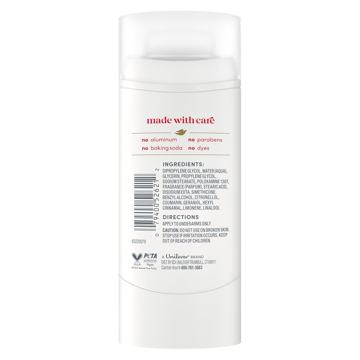 Dove Deodorant Stick Berry Spritz for 72 Hour Odor Protection Aluminum Free 2.4 oz