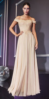 Cinderella Divine 7258 Off The Shoulder Long Gown