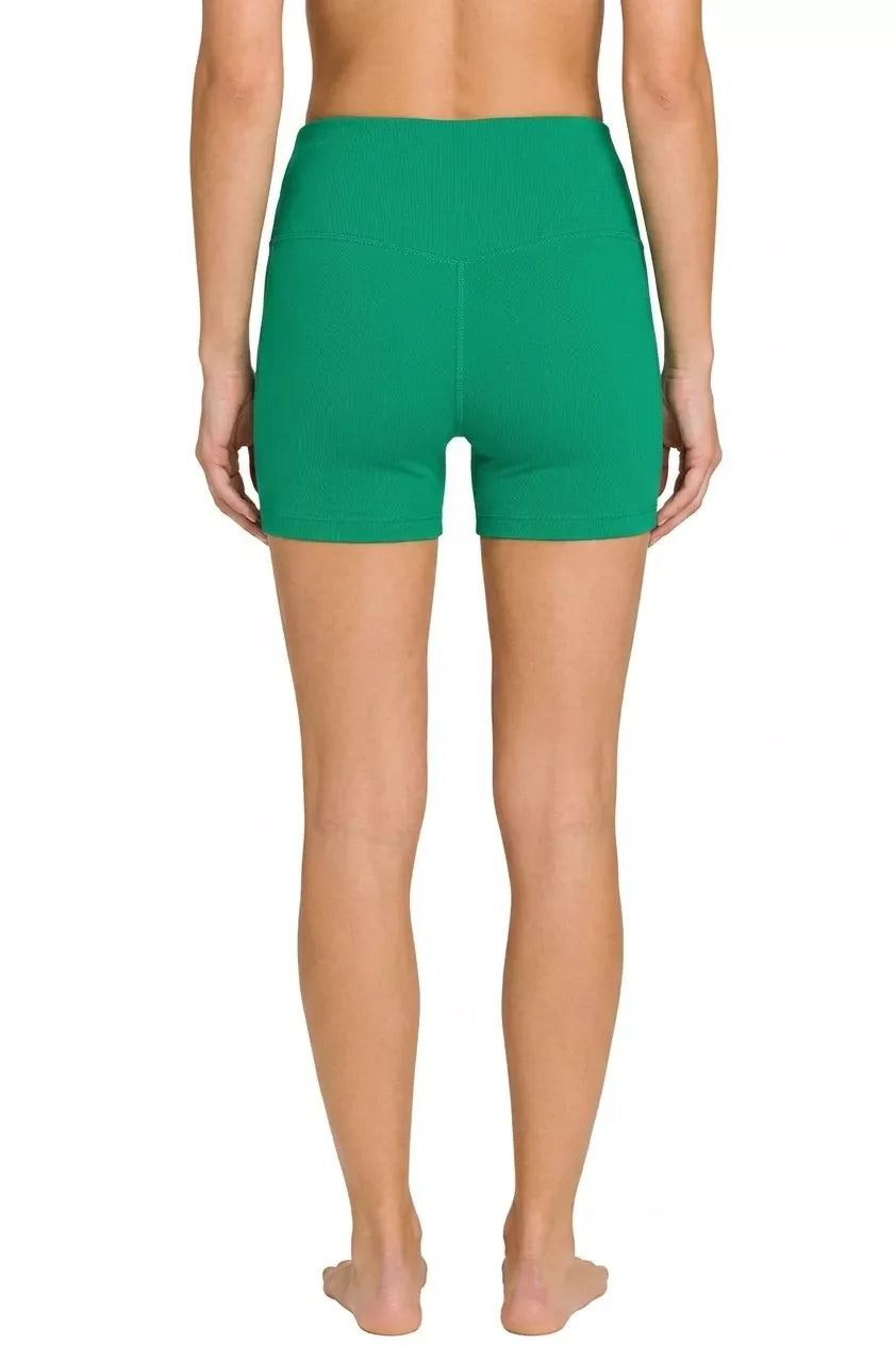 Brushed Microfiber Wide Waistband Biker Shorts