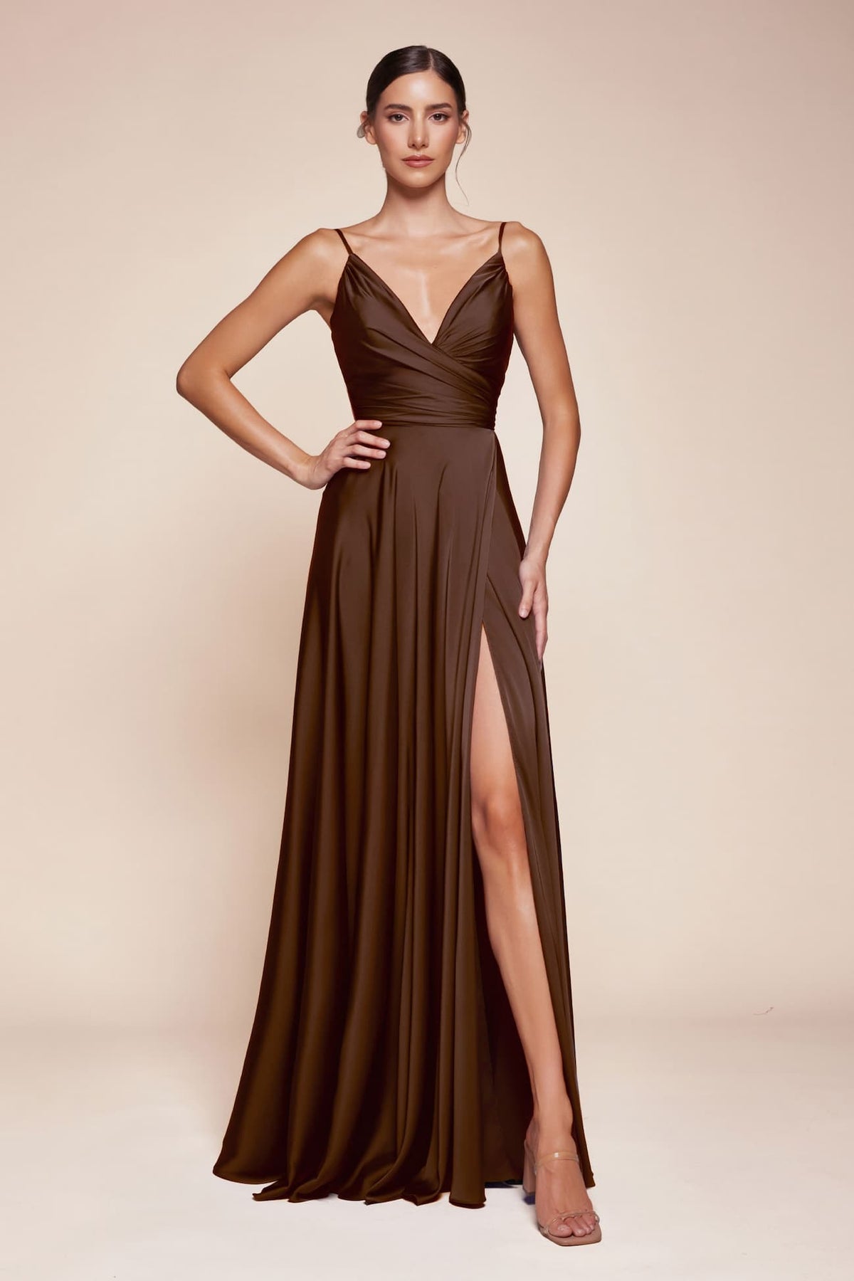 Cinderella Divine 7485C Sweetheart Neckline Soft Satin A-Line Formal Dress