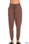 Zenana Drawstring Cotton Joggers with Pockets