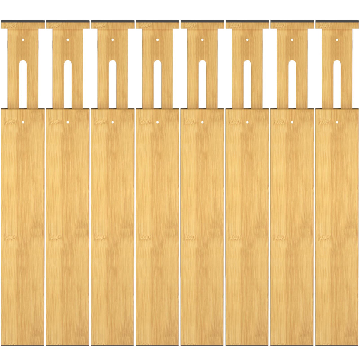 Ryqtop Bamboo Drawer Dividers17-22" Adjustable Kitchen Drawer Organizer for Clothes8 Pack Expandable Drawer Organization Separators for BedroomBathroomDresser and OfficeNatural
