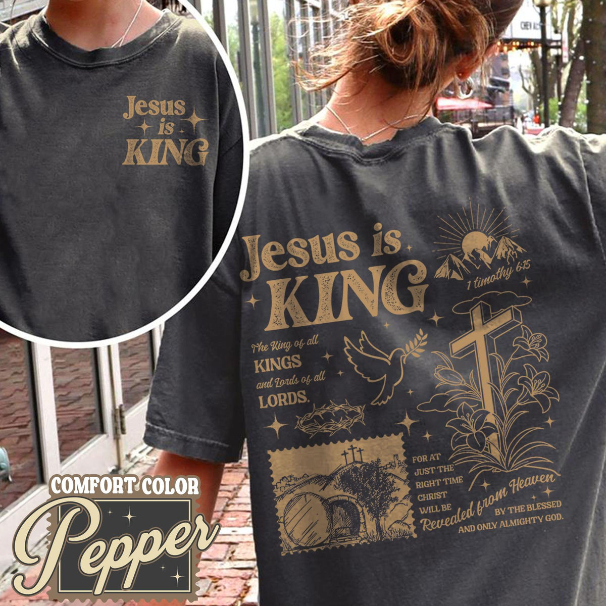 Faith-Based Jesus Is King Tee – Unisex Christian Graphic Shirt, Religious Statement Top, Christian Apparel, Bible Verse Gift