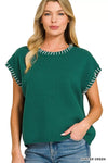 Zenana Stitch Detailed Oversize Sweater