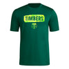 adidas Mens Short Sleeve Pre-Game T-Shirt Dark Green/Portland Timbers 3X-Large