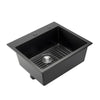25 inch Granite Kitchen Sink Top Mount Single Bowl Drop-In Basin for RV Bar