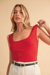 Aemi+Co Square Neck Wide Strap Tank