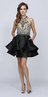 Juliet 777 Two-Piece Short Dress Halter Embellished Bodice