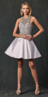 Juliet 779 Embellished Bodice Short Dress Sleeveless
