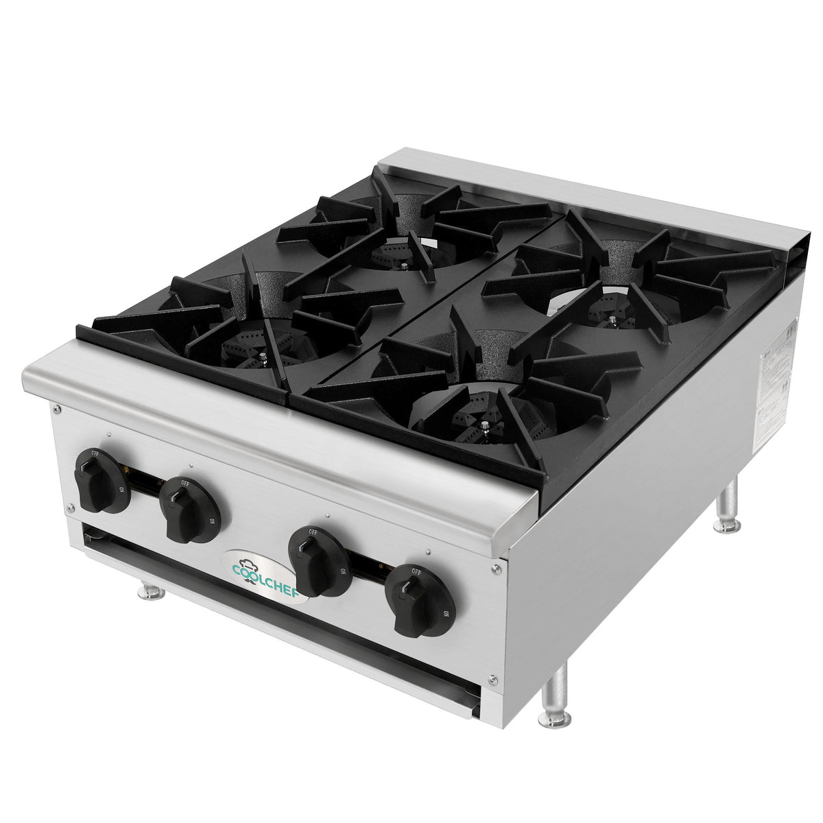 100,000 BTU Commercial Gas Hot Plate 4 Burner NG LP