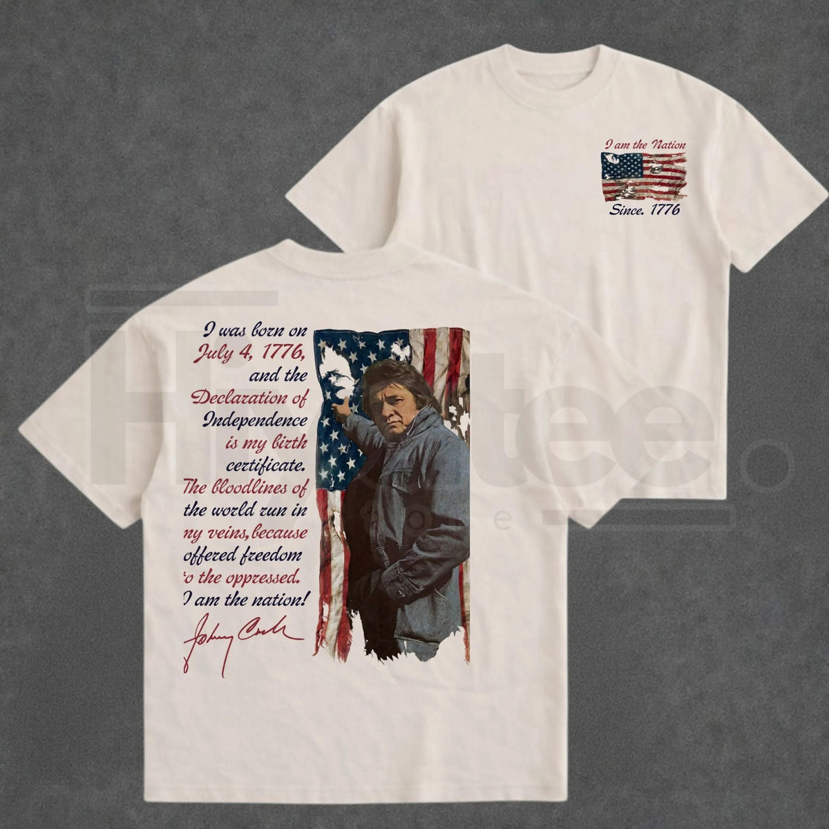 "I Am The Nation" – Vintage Outlaw Music Singer Retro 2-Sided Top