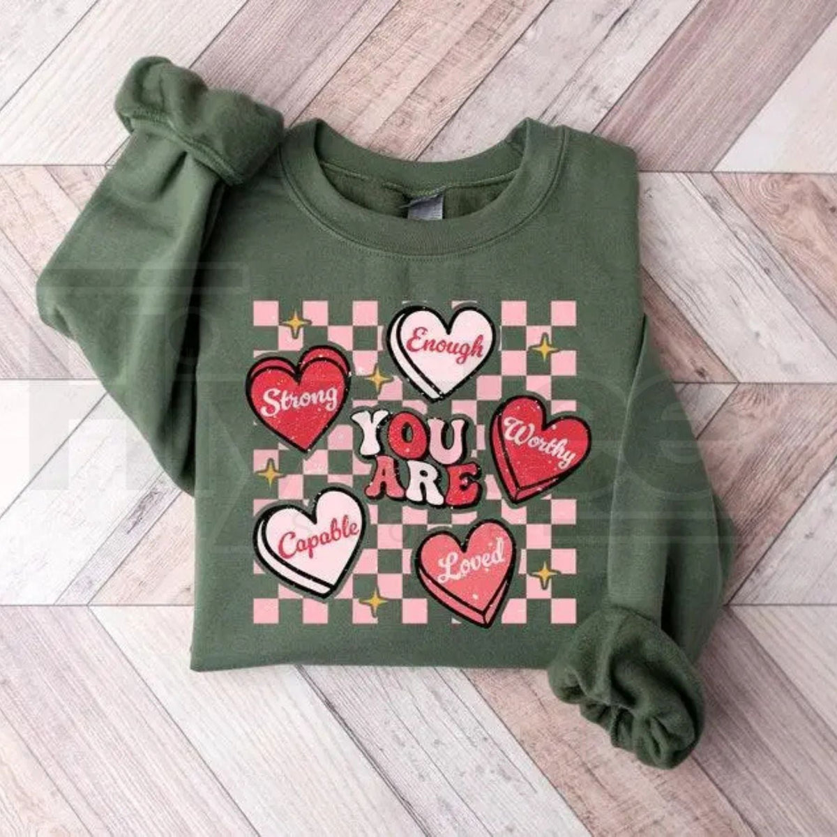 Retro "You Are Loved" Teacher Valentine Sweatshirt: Cute Heart Back to School Sweater