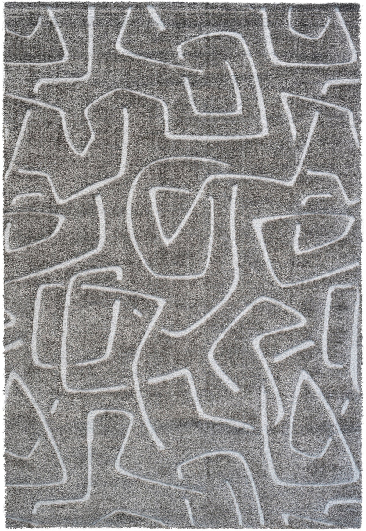 Nina Callie Gray and Ivory Recycled Polyester Area Rug