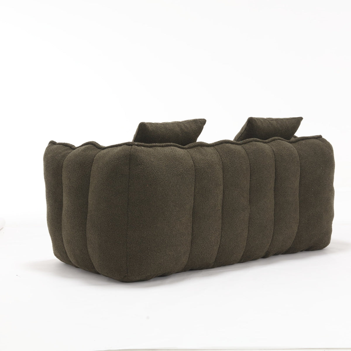 Cozy Beanbag Chair with High Resilience Foam Core for Two - Olive Green Chenille, 66x35x25 inches
