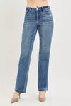 RISEN Tummy Control 4way Stretch Mid Rise Straight Crease Line