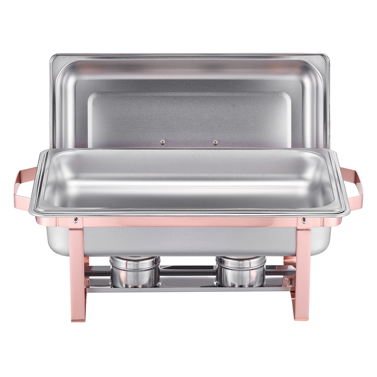 8 Qt 2 Pack Rectangle Chafing Dish Buffet Set Full Size Pan Stainless Steel