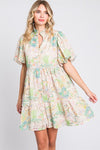 Floral Eyelet Lace Puff Sleeve Mini Summer Dress – Fluttering, Feminine and Playful Floral Eyelet Lace Mini Dress with Puff Sleeves