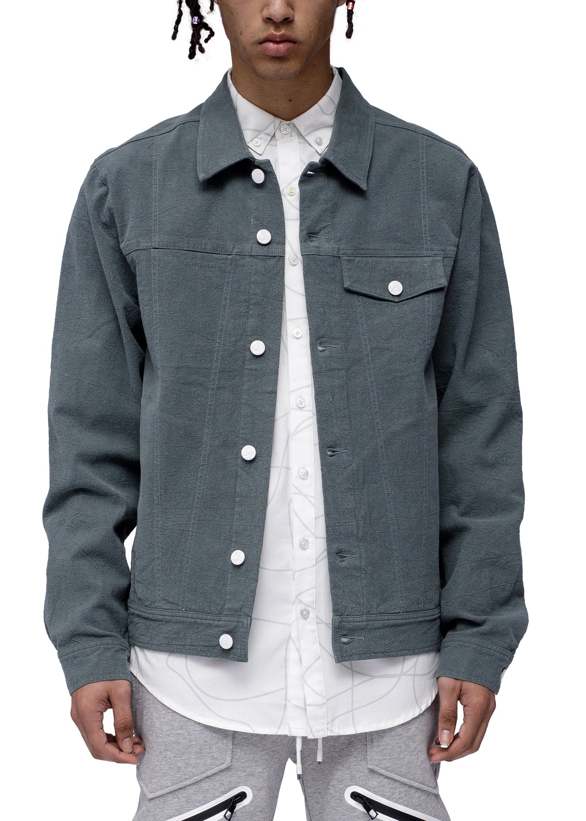 Konus Men's Trucker Jacket In Green