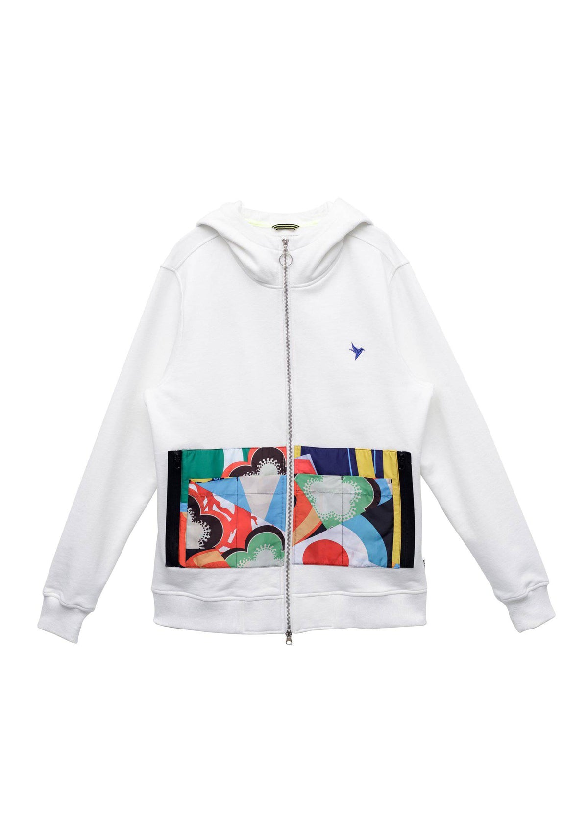 Konus Men's Pocket Zip up Hoodie in White