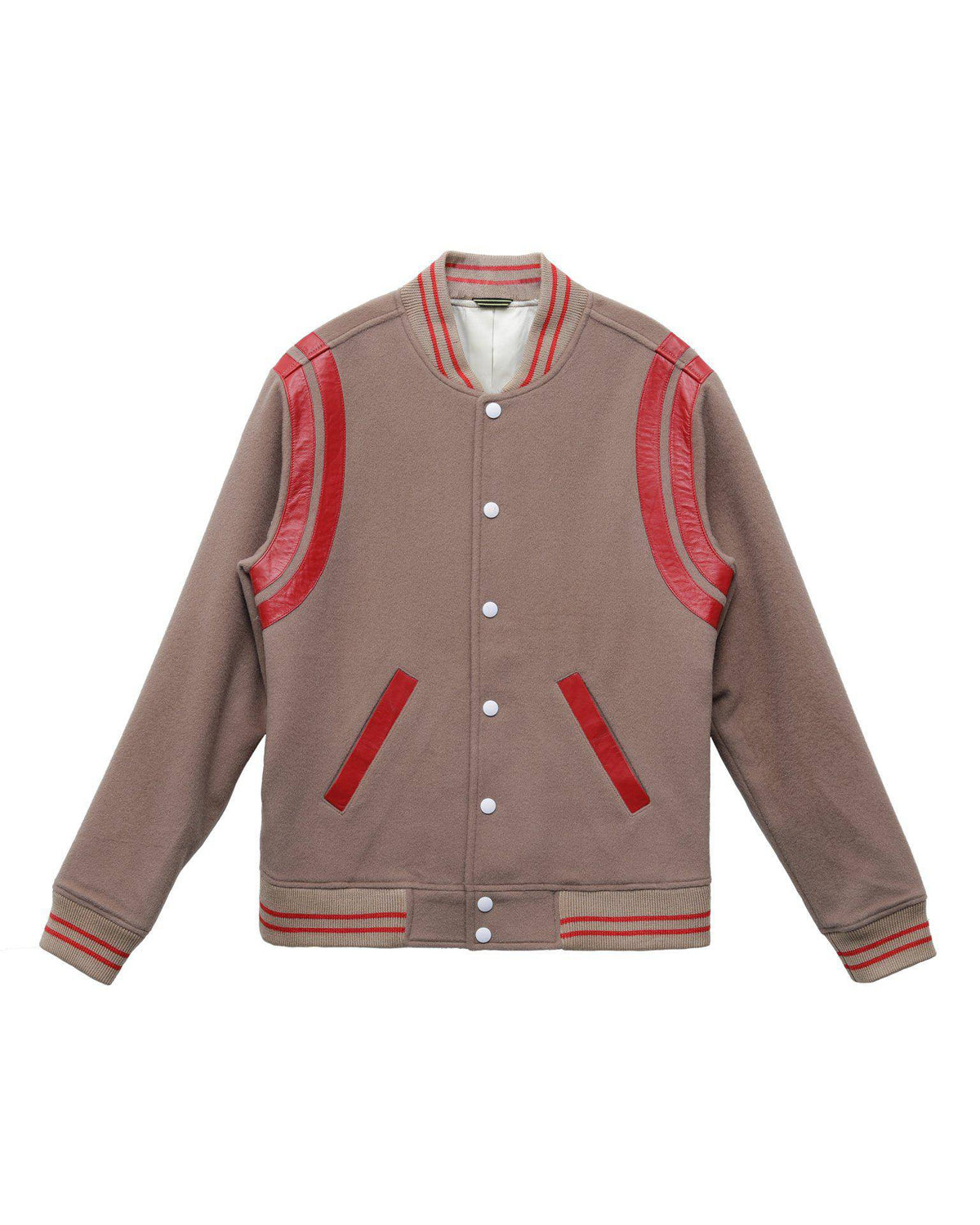 Konus Men's Wool Blend Varsity Jacket in Camel