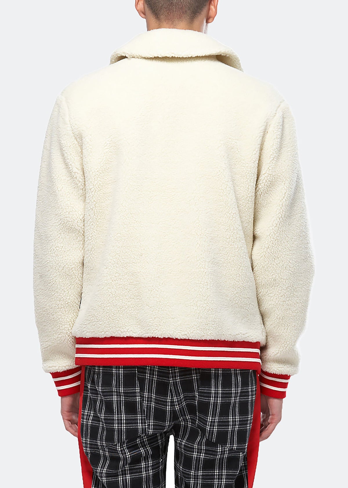 Konus Men's Sherpa Zipup Jacket in Off White