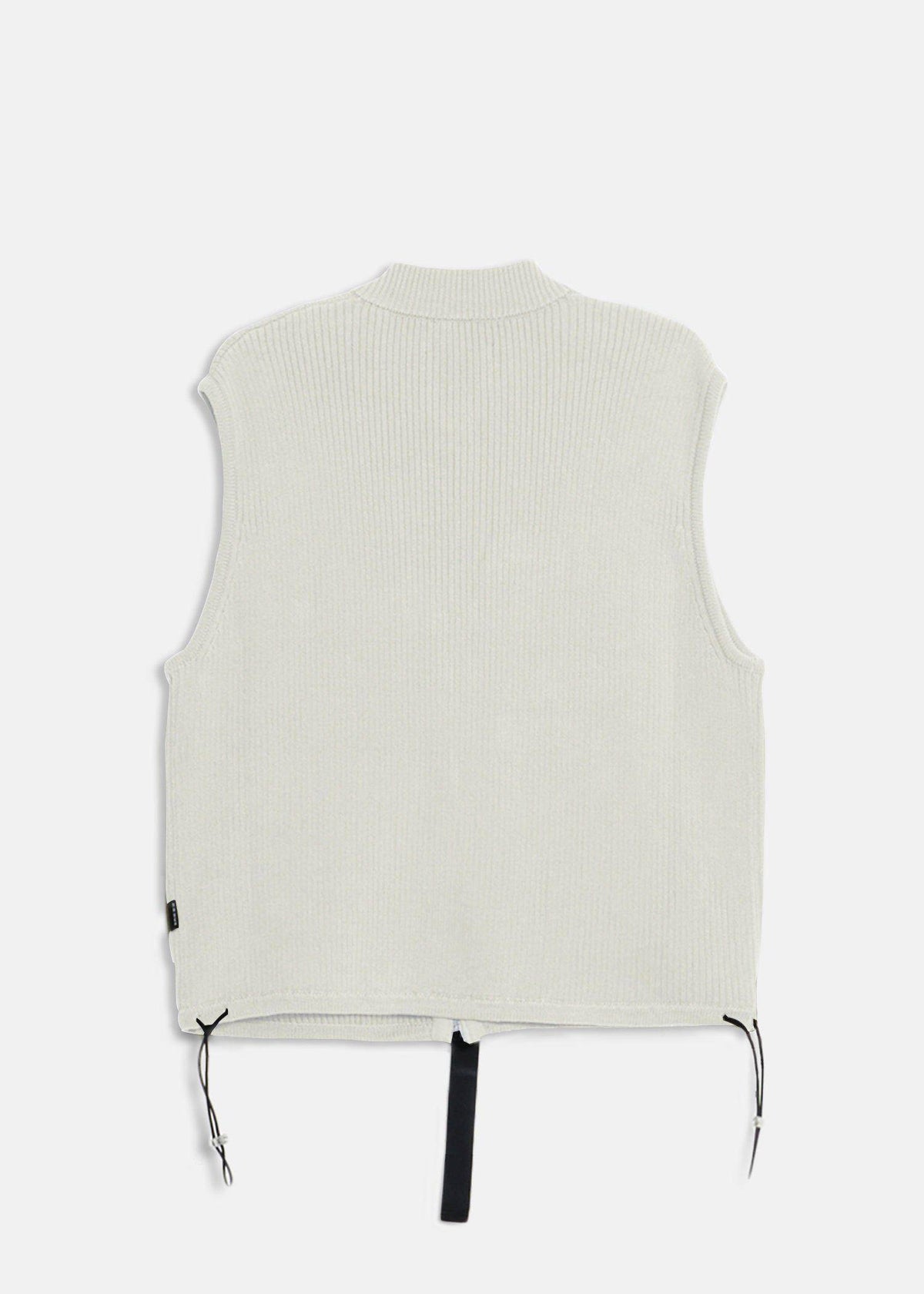 Konus Men's Sweater Utility Vest w/ Bellow Pockets in Off White
