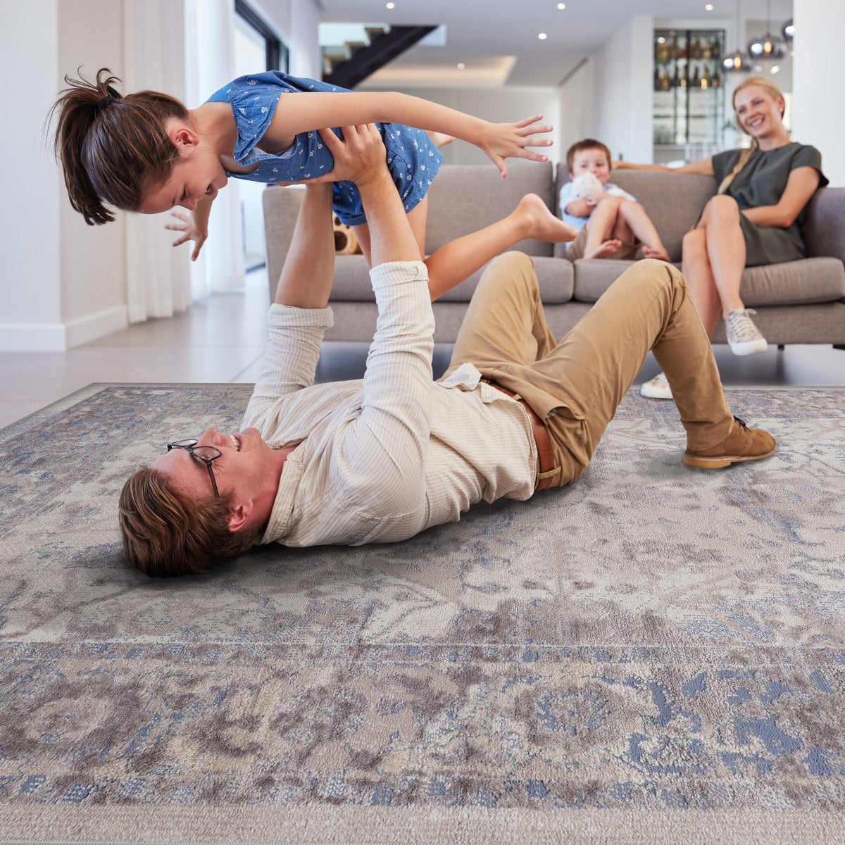 NAAR PAYAS Collection5X7 Brown / Beige / Traditional Area Rug