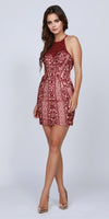 Juliet 815 Short Halter Fitted Dress Cut-Out Back