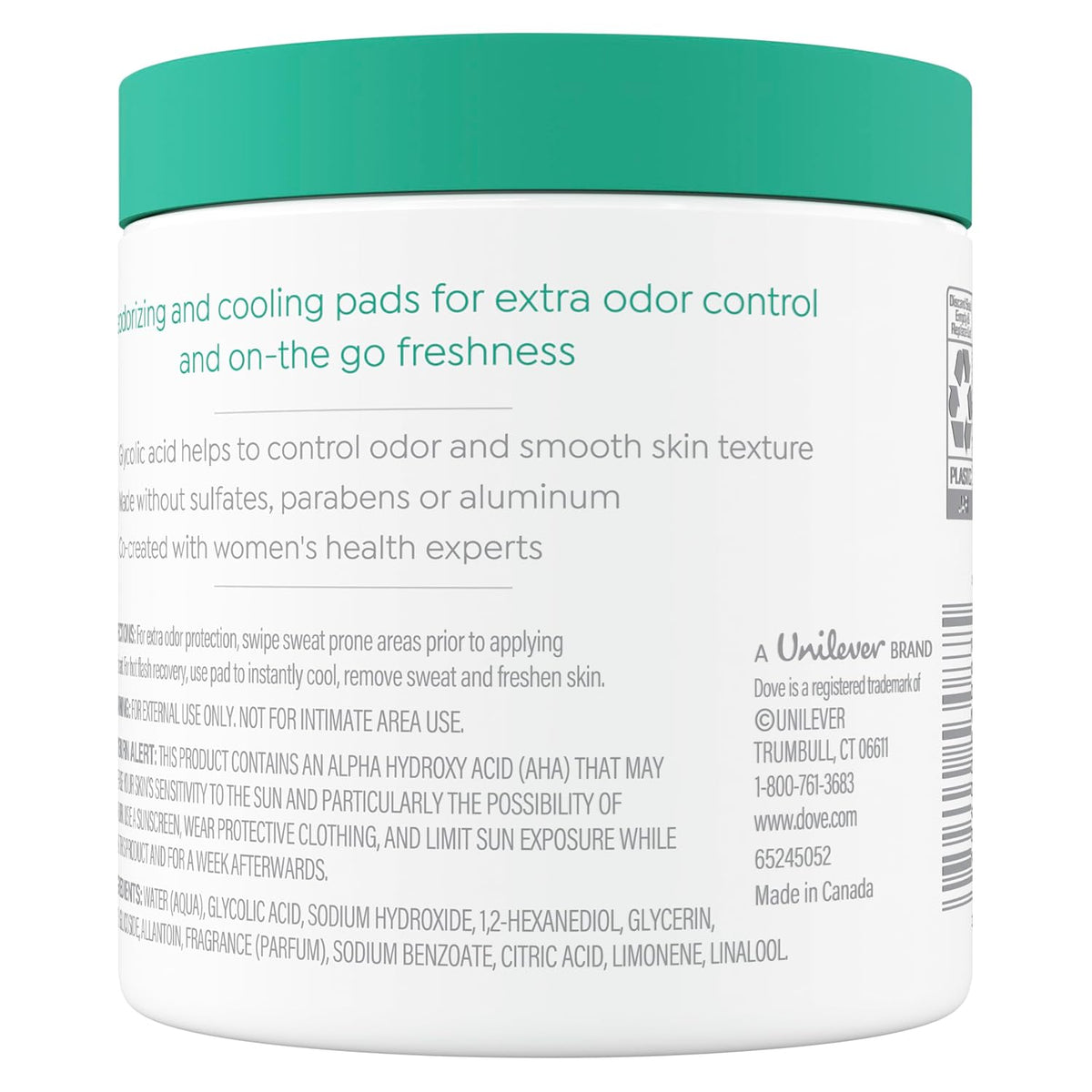 Dove Body Wash 60 Pads Cleansing Pads For Women Neutralize Odor And Gently Exfoliate To Refine Skin Texture