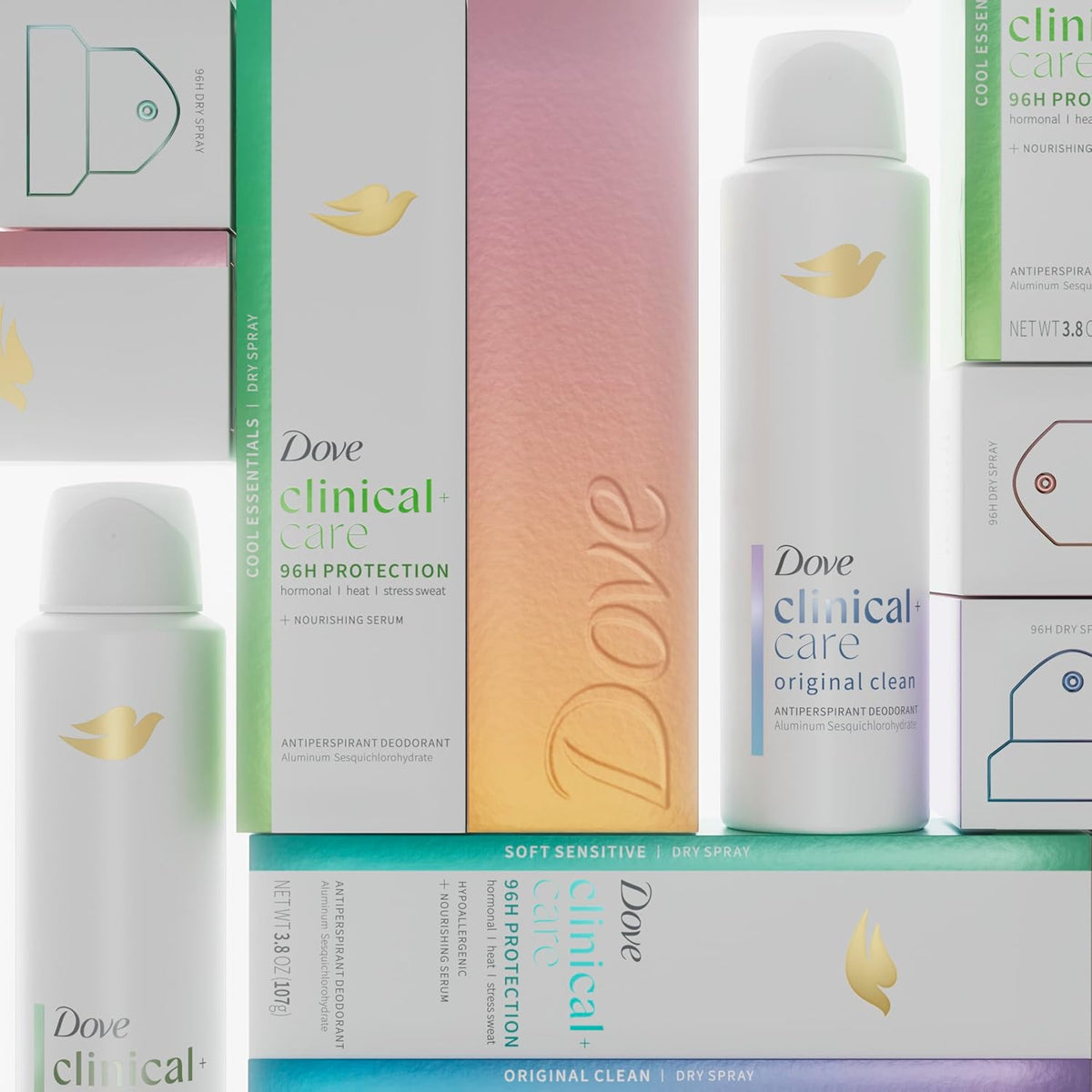 Dove Clinical + Care Antiperspirant Deodorant Dry Spray for Women Fresh Peach with Nourishing Serum 3.8 oz