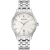 Bulova Ladies Classic Diamond Dial Stainless Steel 3-Hand Calendar Date Quartz Watch White Mother-of-Pearl Style: 96P220